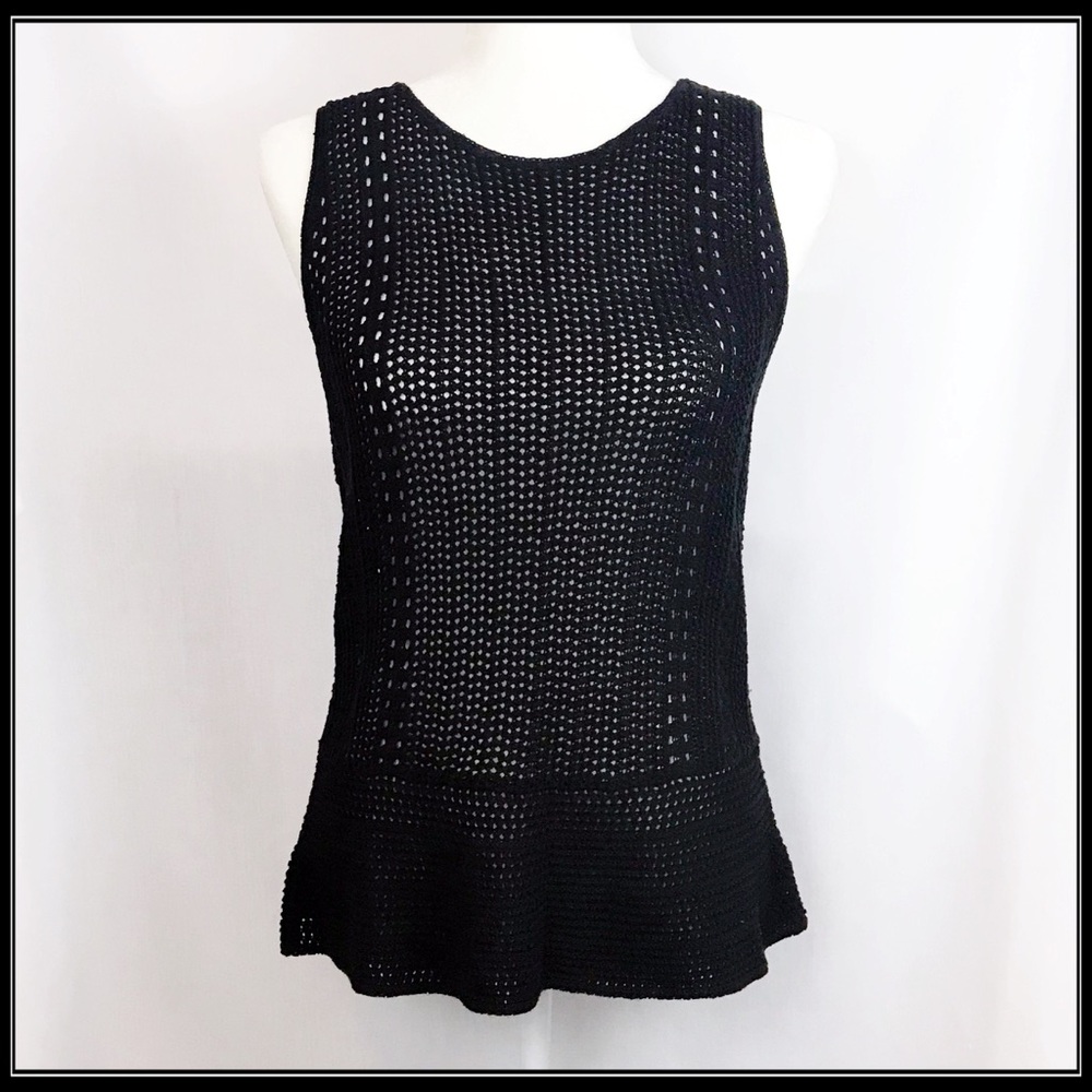 LOFT black crochet tank top